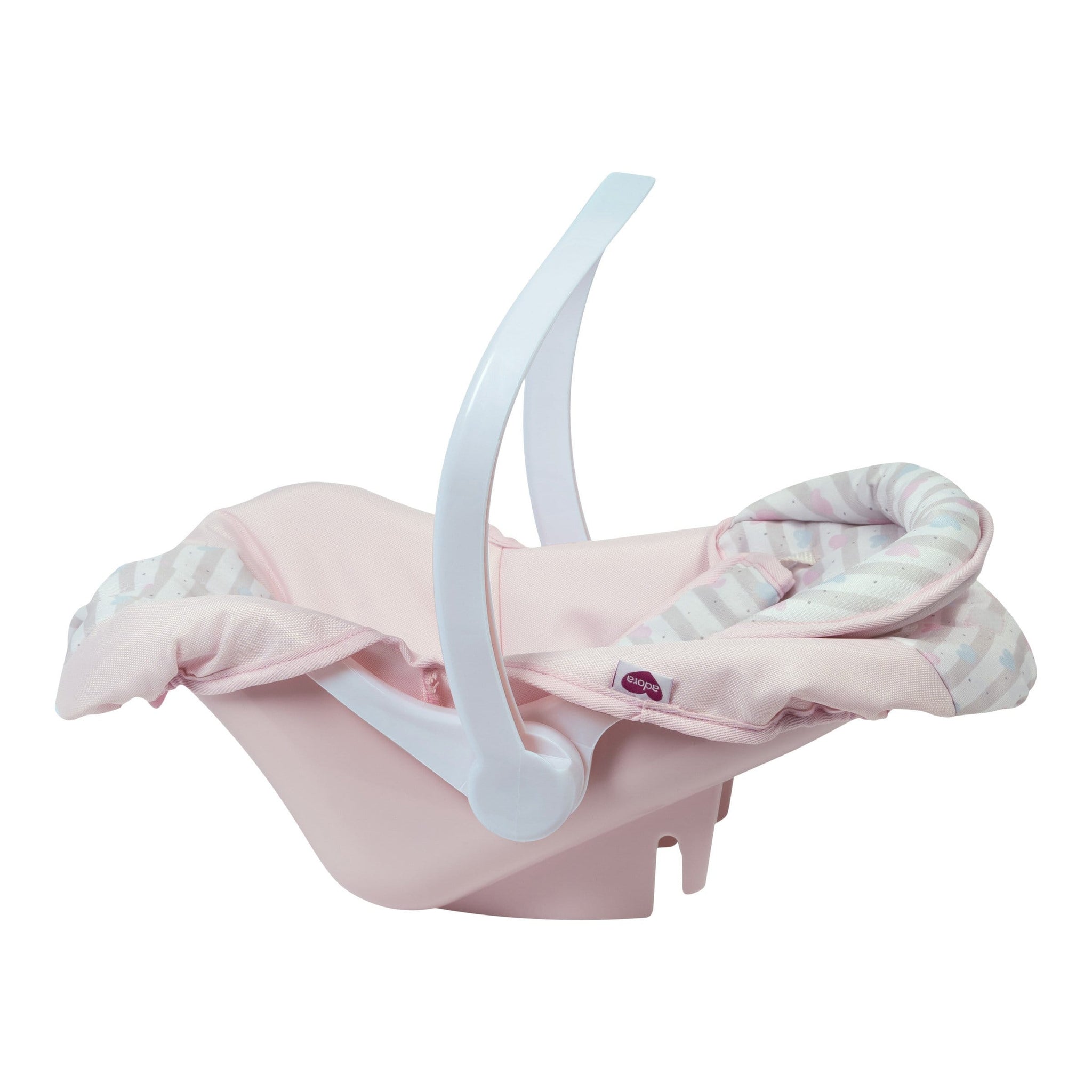 Adora Baby Doll Car Seat Carrier - Pastel Pink Hearts (White handle)