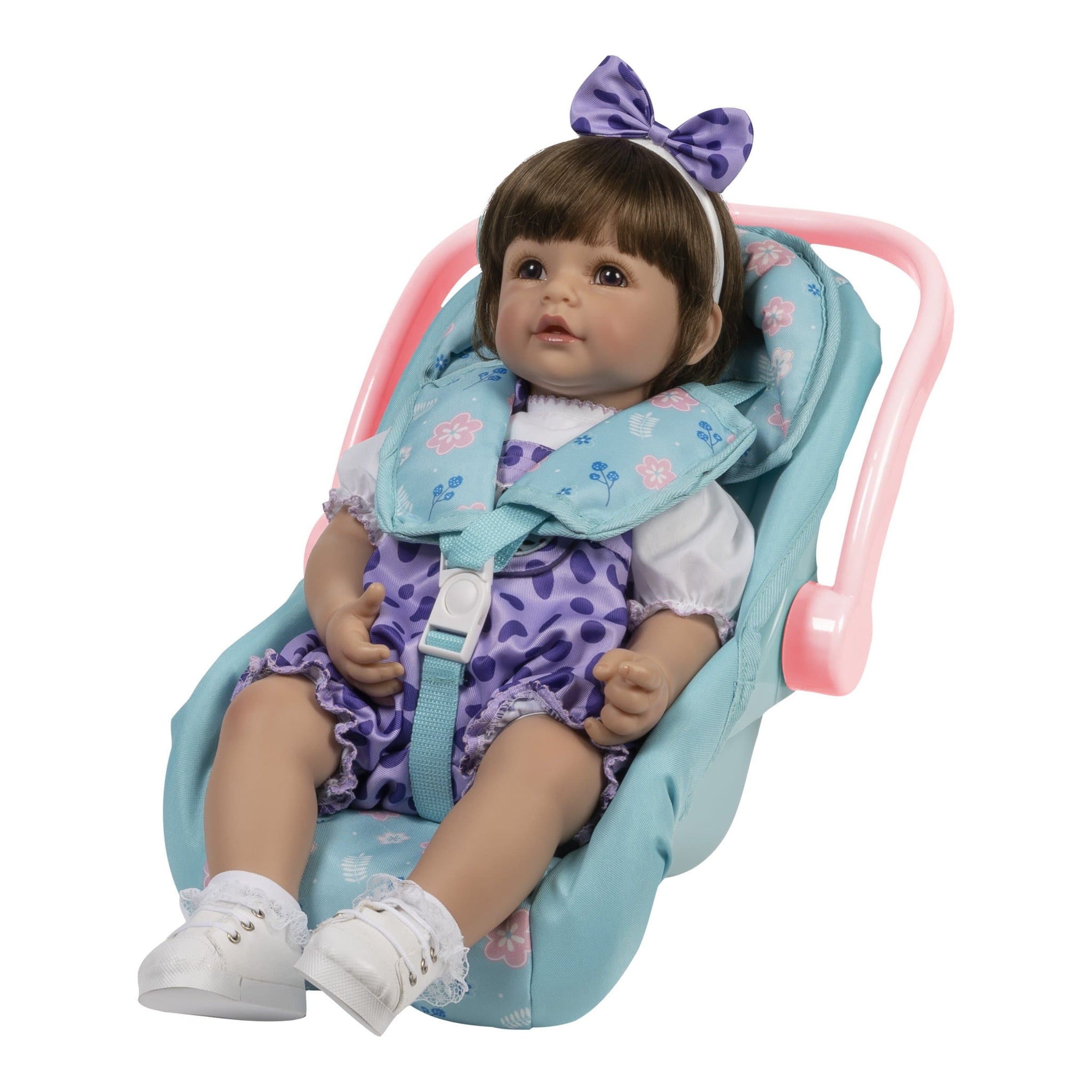 Adora Baby Doll Car Seat - Blue Flower Power (Pink handle)