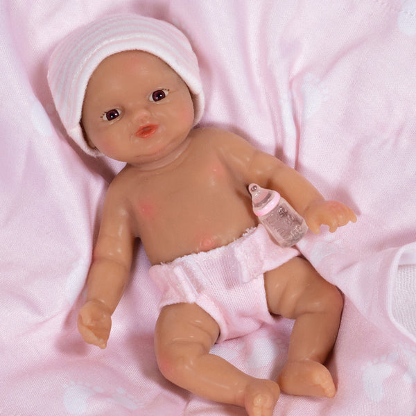 Itty Bitty Silicone Babies Baby Girl, 5 mini doll- Paradise Galleries