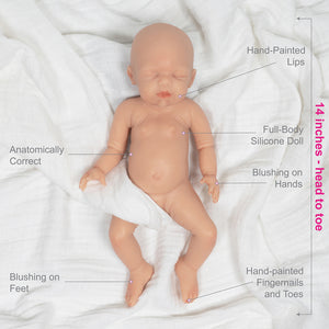 Paradise Galleries 14" Baby Rose Full-body Silicone Girl Doll