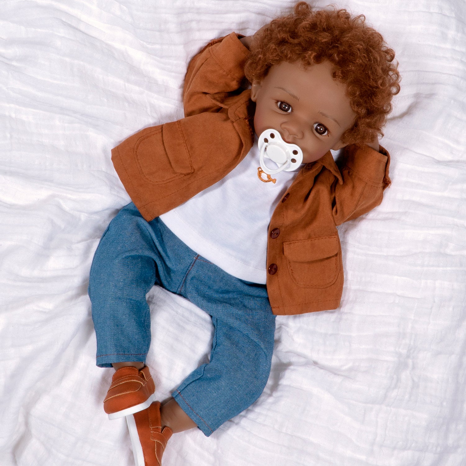 Paradise Galleries Mommy's Little Man - Realistic African American Toddler Doll, 19 Inch Reborn in SoftTouch Vinyl