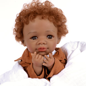 Paradise Galleries Mommy's Little Man - Realistic African American Toddler Doll, 19 Inch Reborn in SoftTouch Vinyl