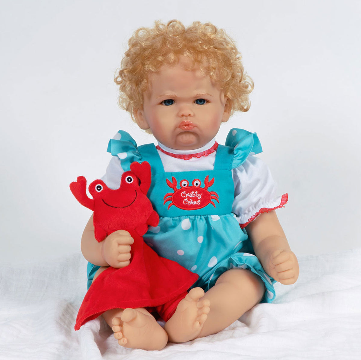 Paradise Galleries Crabby Cakes - Realistic Grumpy Toddler Girl Doll! 22 Inch Reborn Doll in GentleTouch Vinyl by Reborn Artist, Ping Lau.