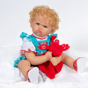 Paradise Galleries Crabby Cakes - Realistic Grumpy Toddler Girl Doll! 22 Inch Reborn Doll in GentleTouch Vinyl by Reborn Artist, Ping Lau.