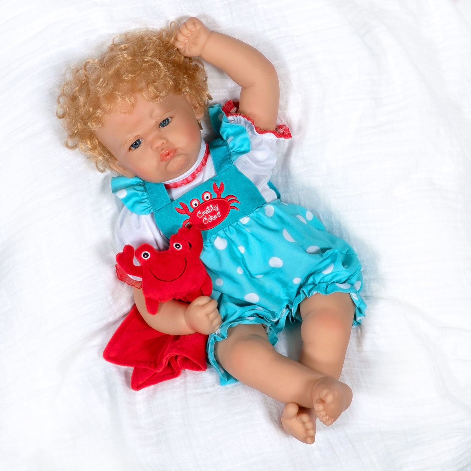 Paradise Galleries Crabby Cakes - Realistic Grumpy Toddler Girl Doll! 22 Inch Reborn Doll in GentleTouch Vinyl by Reborn Artist, Ping Lau.