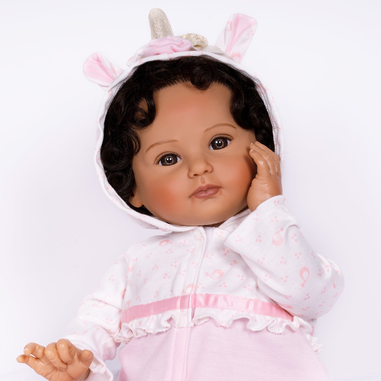 Nadia - 19" Realistic Girl Doll by Reborn Artist, Lauren Faith Jaimes. Made in our exclusive GentleTouch Vinyl for an ultra-realistic feel!