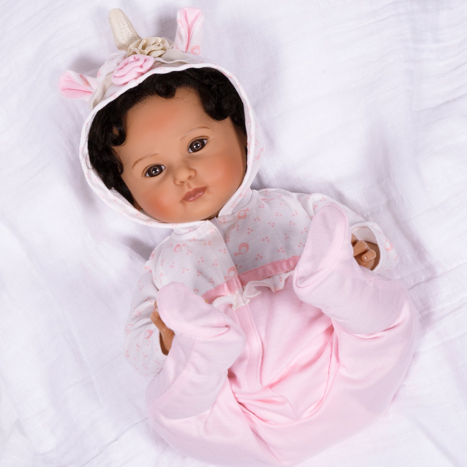 Nadia - 19" Realistic Girl Doll by Reborn Artist, Lauren Faith Jaimes. Made in our exclusive GentleTouch Vinyl for an ultra-realistic feel!