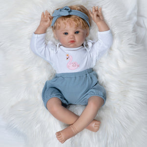 Swan Princess - 22 inch realistic toddler toll sculpted by doll artist, Jan Wright. Crafted from our GentleTouch™ vinyl that gives that decadently soft and luxurious feel of real, baby-smooth skin, and comes with a weighted cloth body that features a tapered realistic look.