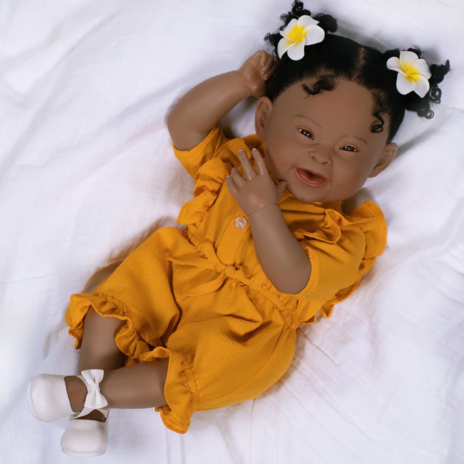 Emma for Down Syndrome Awareness - 21" Realistic Girl Doll by Reborn Artist, Lauren Faith Jaimes. Made in our exclusive GentleTouch Vinyl for an ultra-realistic feel!