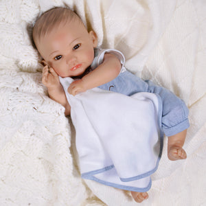 17" Realistic gender neutral newborn doll in Paradise Galleries exclusive GentleTouch Vinyl. Sculpted by award-winning artist, Ping Lau. 