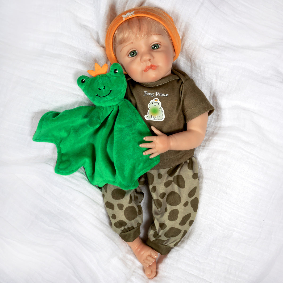 Frog Prince - 20" Realistic Boy Doll by Reborn Artist, Pat Moulton. Made in our exclusive SoftTouch Vinyl for an ultra-realistic feel!