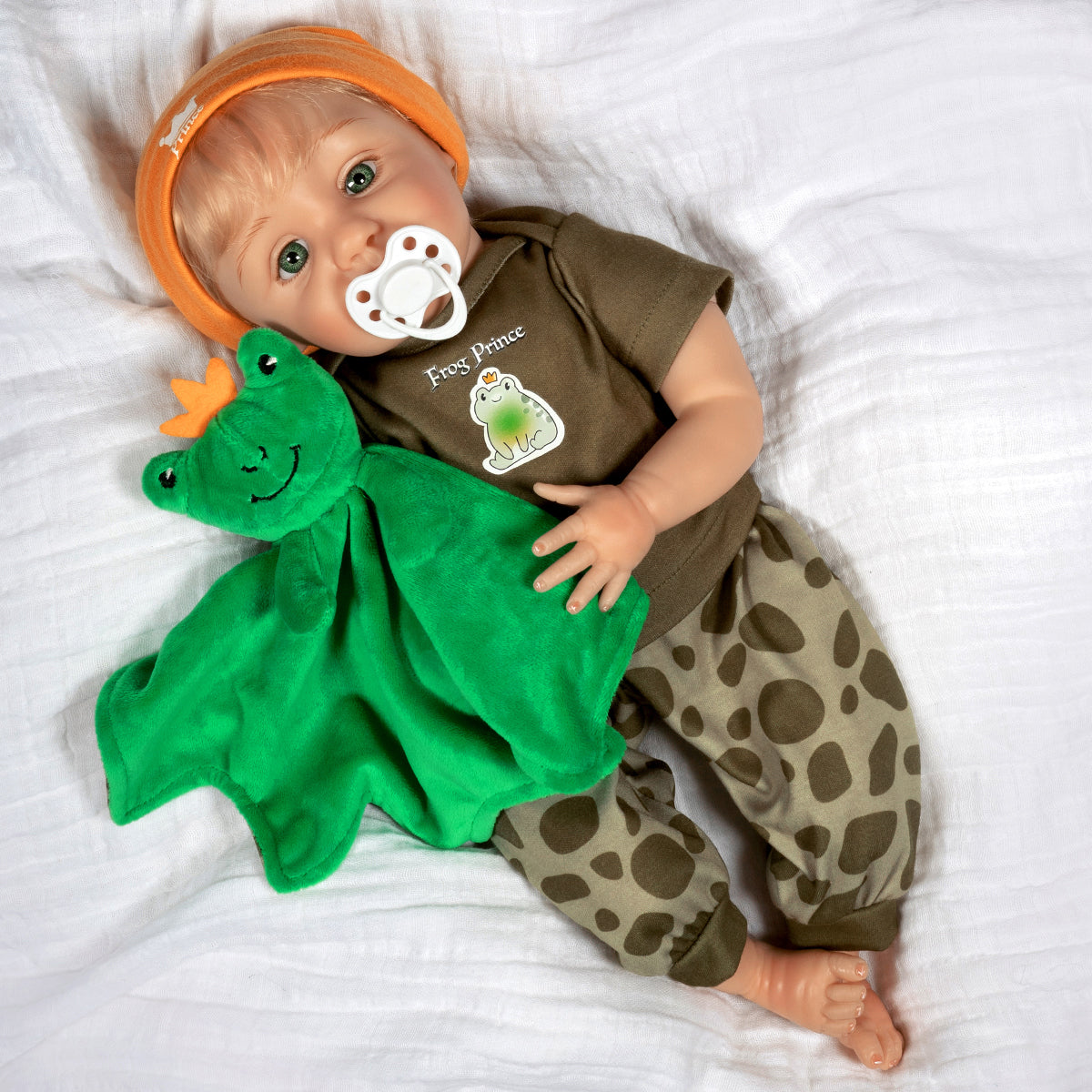 Frog Prince - 20" Realistic Boy Doll by Reborn Artist, Pat Moulton. Made in our exclusive SoftTouch Vinyl for an ultra-realistic feel!