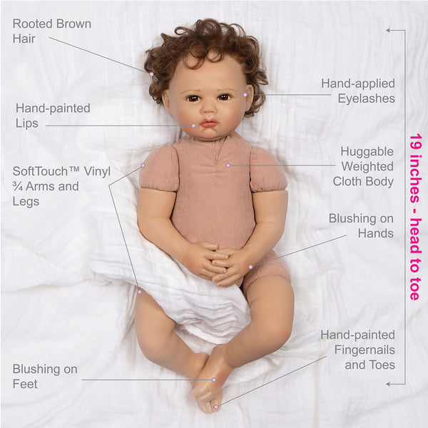 Bebe Reborn Menino 18 Sue-Sue Already Painted Bebe Reborn Doll Realistic  Rooted Curly Hair Reborn Baby Doll Toys