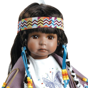 Native American Indian Doll - Aponi, Stands 19 inches in Porcelain