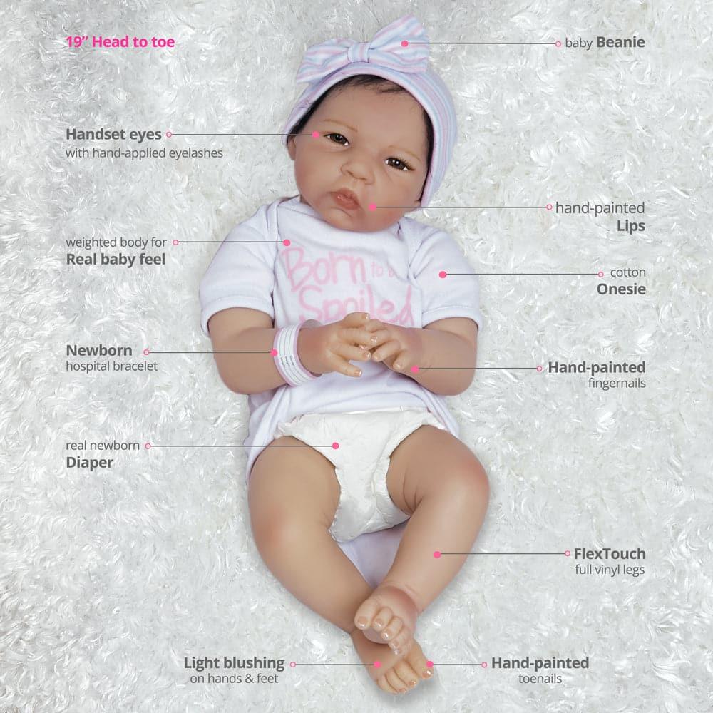 Realistic Asian Newborn Baby Doll, Silicone Vinyl - Baby Bundles: Spoiled Reborn, Paradise Galleries Reborn