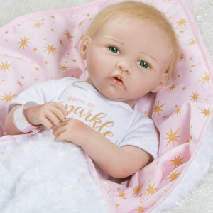 Reborn Baby Doll in Silicone Vinyl - Baby Bundles "Born to Sparkle"