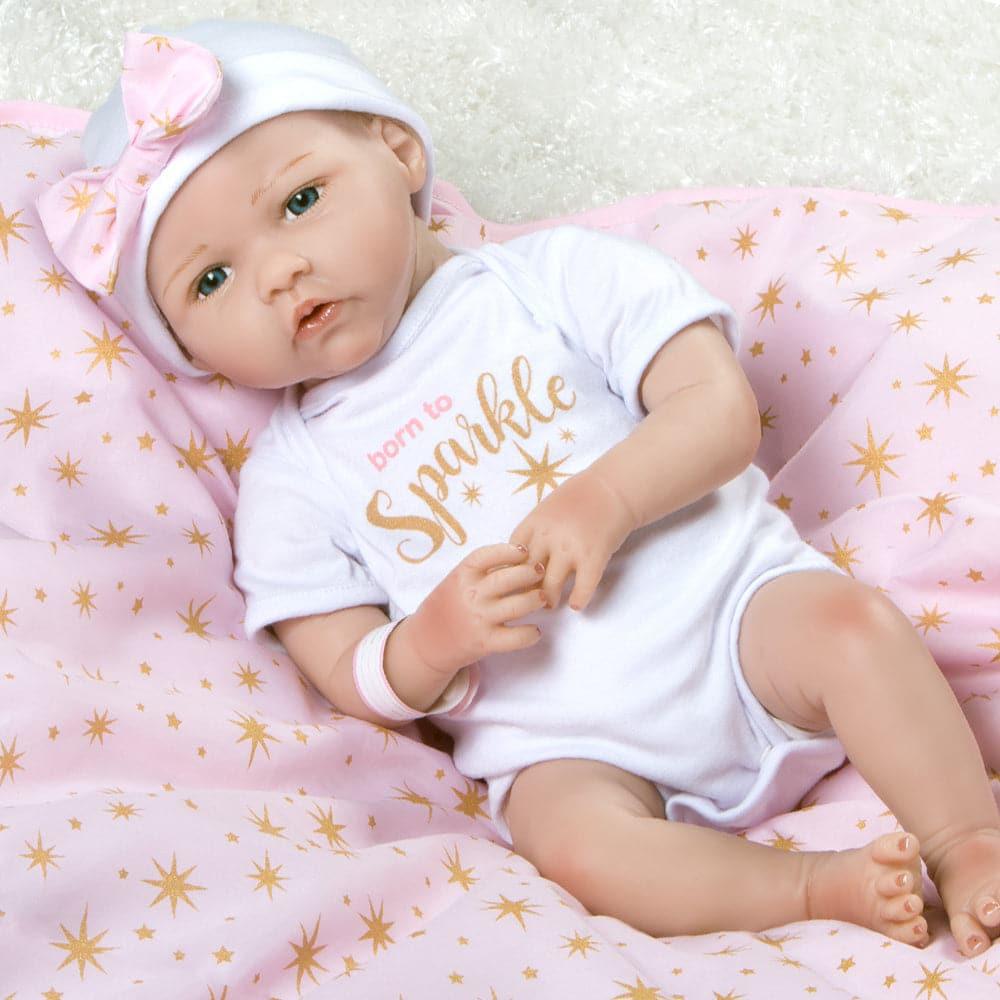 Reborn Baby Doll in Silicone Vinyl - Baby Bundles "Born to Sparkle"