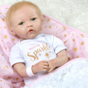 Reborn Baby Doll in Silicone Vinyl - Baby Bundles "Born to Sparkle"