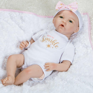 Reborn Baby Doll in Silicone Vinyl - Baby Bundles "Born to Sparkle"