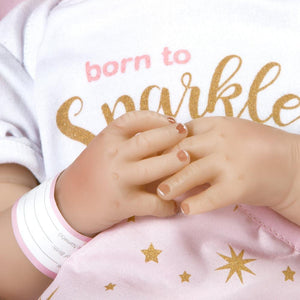 Reborn Baby Doll in Silicone Vinyl - Baby Bundles "Born to Sparkle"