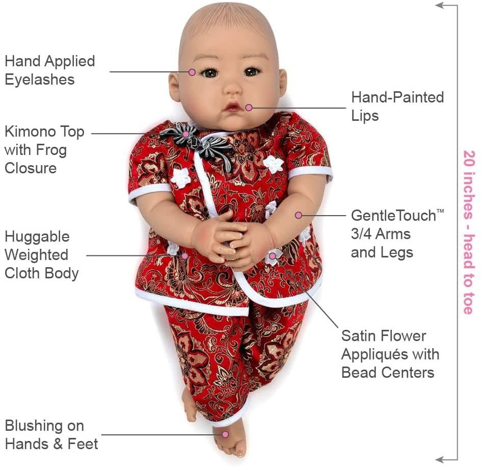 Paradise Galleries Asian Realistic Baby Doll 20" Mei by Ping Lau