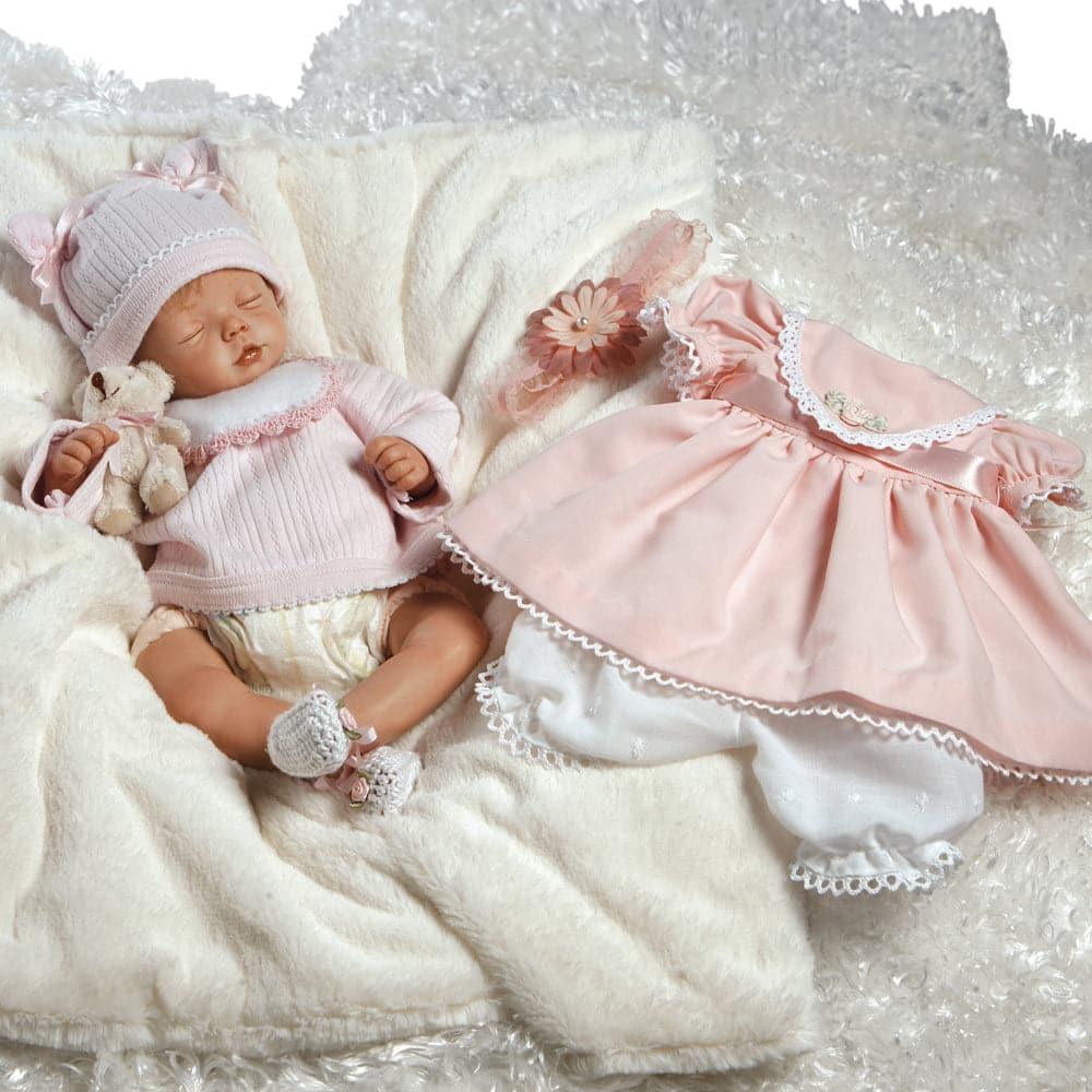 Real Looking Baby Doll, Baby Penelope Ensemble, 14 inch doll in Silicone-like Vinyl