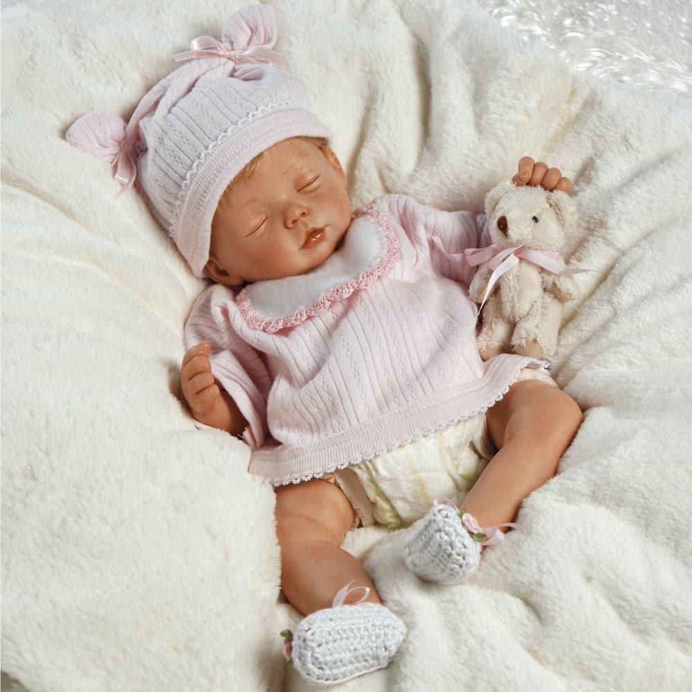 Real Looking Baby Doll, Baby Penelope Ensemble, 14 inch doll in Silicone-like Vinyl