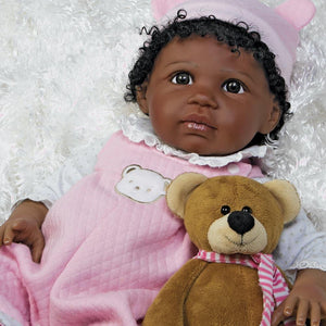 Real Looking African American Baby Doll, Bailey, 20 inch Paradise Galleries Reborn