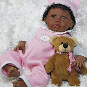 Real Looking African American Baby Doll, Bailey, 20 inch Paradise Galleries Reborn