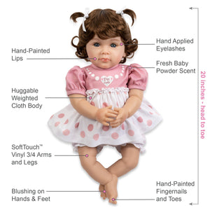 Realistic Toddler Doll - Big Sister, 20 inches, Paradise Galleries 