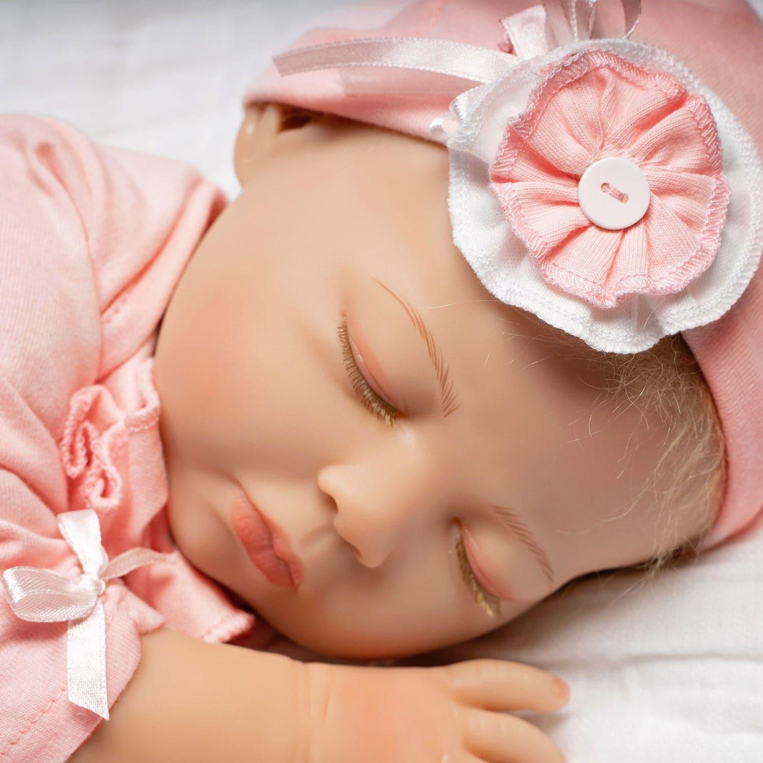 Paradise Galleries Realistic Newborn Baby Doll 21" - Button & Bows