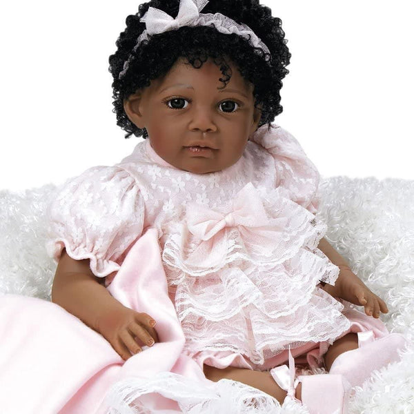 Paradise Galleries Black Baby Doll Chantilly - 20 inches