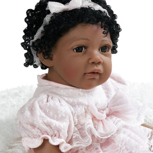 Paradise Galleries Black Lifelike Baby Doll Chantilly - 20 inches