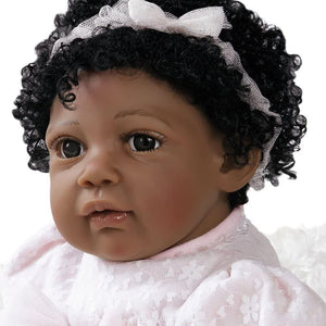 Paradise Galleries Black Lifelike Baby Doll Chantilly - 20 inches