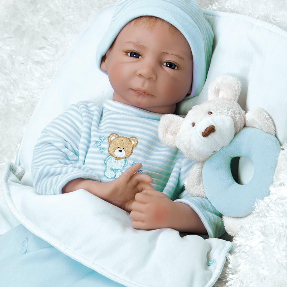 Lifelike Boy Baby Doll, Cuddle Bear Conner, Soft Vinyl, 20 inch Paradise Galleries Reborn