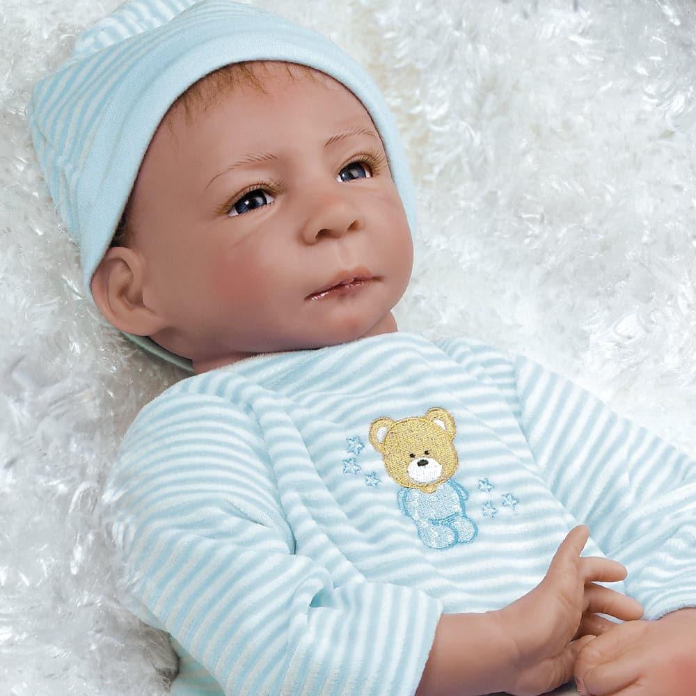 Lifelike Boy Baby Doll, Cuddle Bear Conner, Soft Vinyl, 20 inch Paradise Galleries Reborn