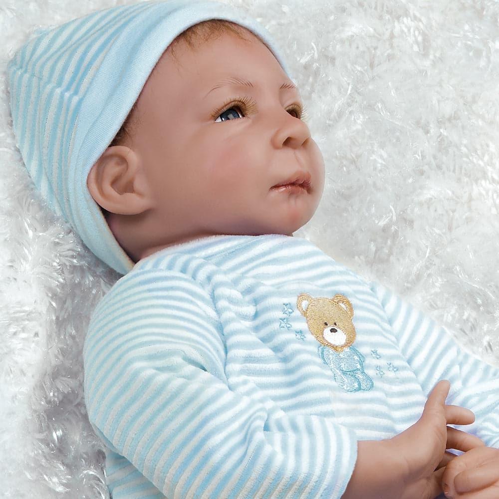 Lifelike Boy Baby Doll, Cuddle Bear Conner, Soft Vinyl, 20 inch Paradise Galleries Reborn