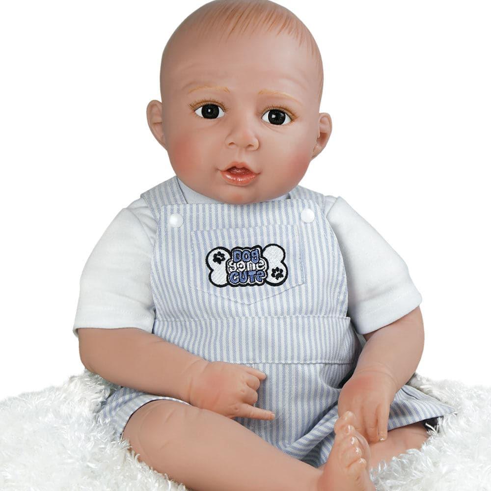 Real Life Boy Baby Doll - Dog Gone Cute, GentleTouch Vinyl, 22 inch Paradise Galleries Reborn