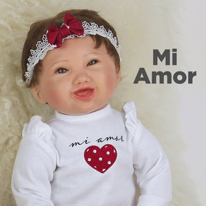 Paradise Galleries Mi Amor - Realistic Toddler Doll with heartbeat mechanism that really beats when you hug her!, 19 Inch Reborn Doll in GentleTouch Vinyl by Reborn Artist, Mayra Garza