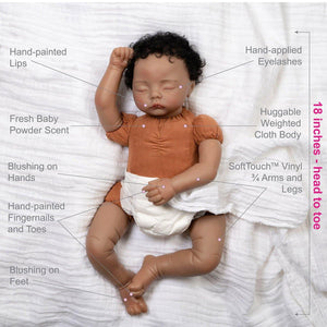 Paradise Galleries Newborn Black Doll - Forever Yours Angel, Age 3+