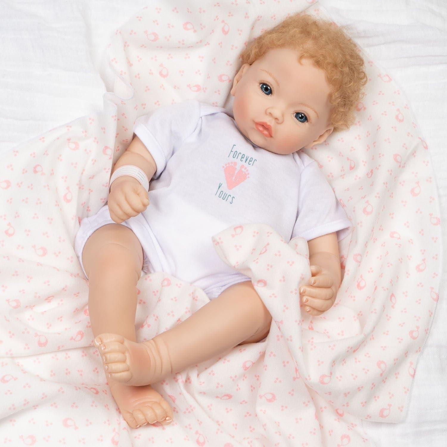 Paradise Galleries Newborn Girl Doll-18" Forever Yours Golden, Age 3+