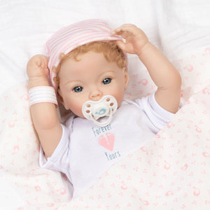 Paradise Galleries Newborn Girl Doll-18" Forever Yours Golden, Age 3+