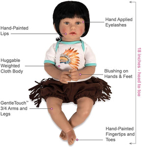 Paradise Galleries 18 inch Native American Reborn Doll Free Spirit