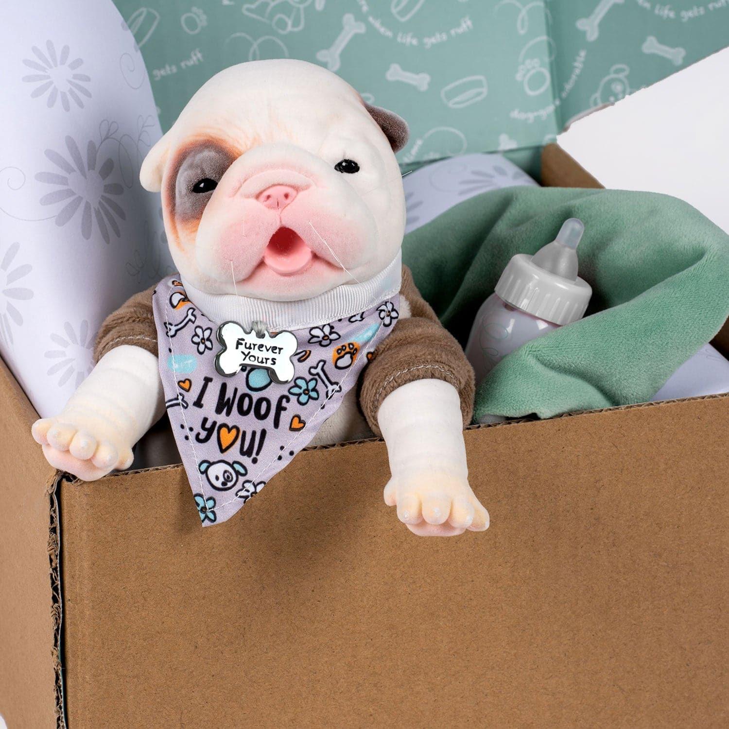 Paradise Galleries Reborn Puppy Furever Babies Bulldog Stuffed Animal