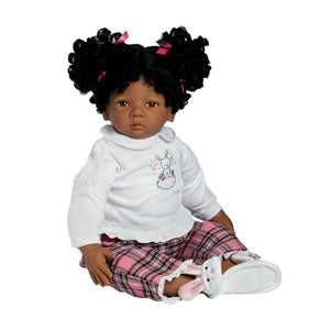 African American Doll - Going to Grandma's, 22 inch Weighted Doll in Vinyl