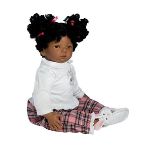 African American Doll - Going to Grandma's, 22 inch Weighted Doll in Vinyl