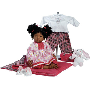 African American Doll - Going to Grandma's, 22 inch Weighted Doll in Vinyl