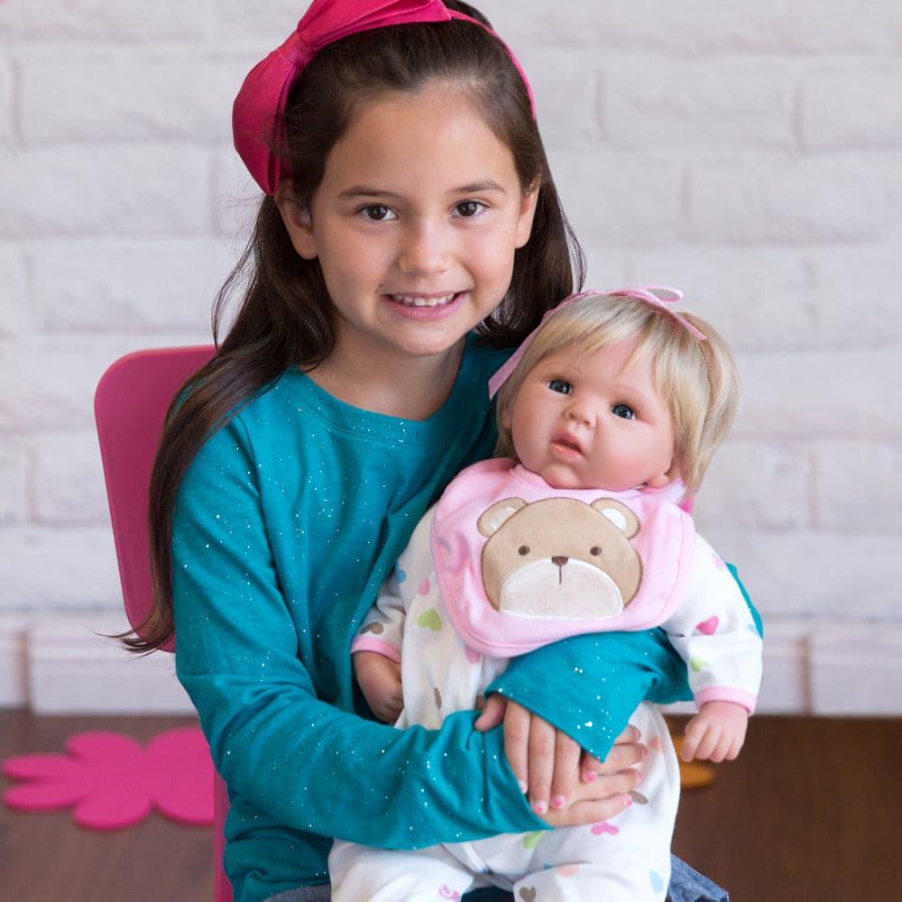 Lifelike & Realistic Baby Doll, Happy Teddy, for Kids Ages 3+