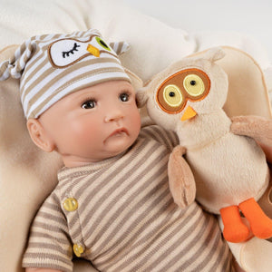 Paradise Galleries Real Life Baby Doll Hoot Hoot 15" Preemie Doll