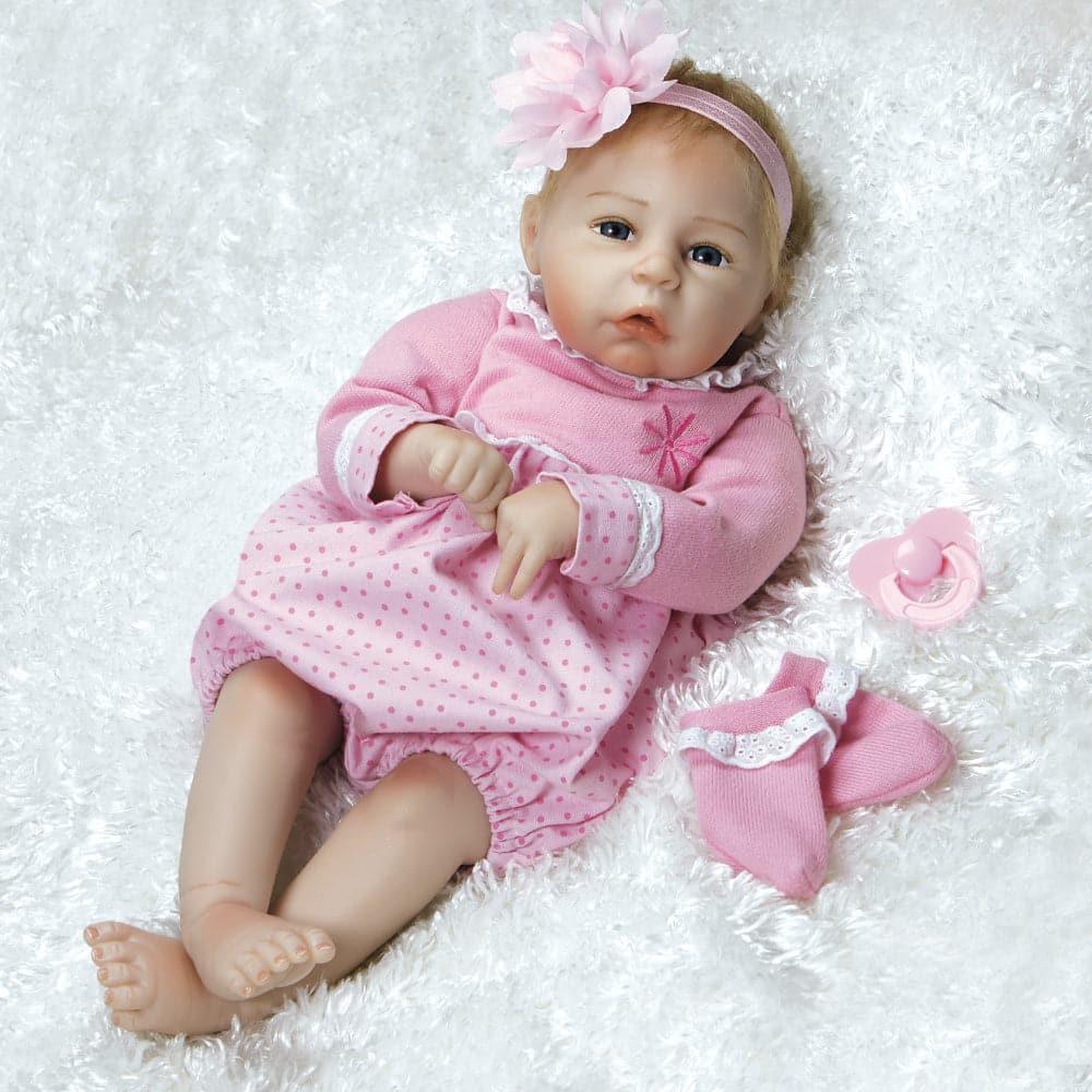 Real Life Baby Doll in Silicone-like FlexTouch Vinyl, Little Lara, 20 inch Paradise Galleries Reborn